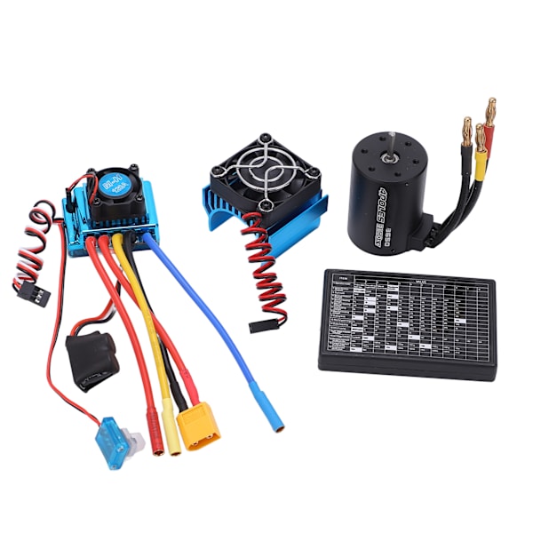 3650 3600KV Harjaton moottori Professional Combo -moottori ESC Combo 4mm banaaniliittimellä 1/10 1/8 RC-autolle