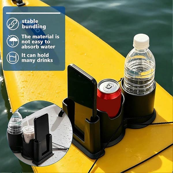 2-i-1 Kop- og mobilholder til paddleboard - Rebmontering & Vandtæt - til kajakker & SUP'er Blue