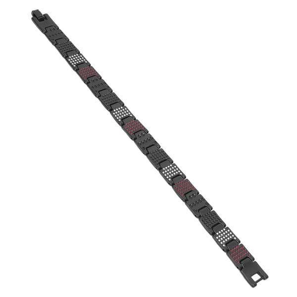 Moderigtigt magnetisk terapiarmbånd slankende titanium stål unisex magnetisk armbånd sort