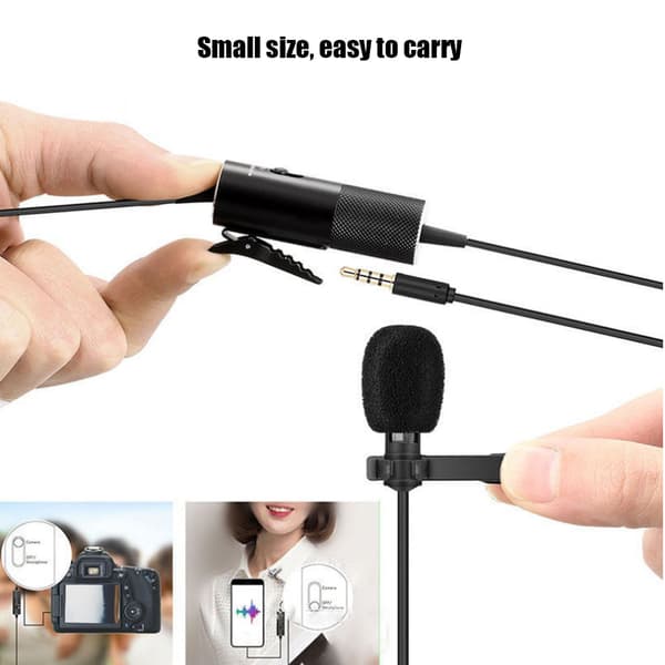 Universell kablet krageklips kondensatormikrofon Mini Studio Audio Mic for telefonkamera bærbar PC