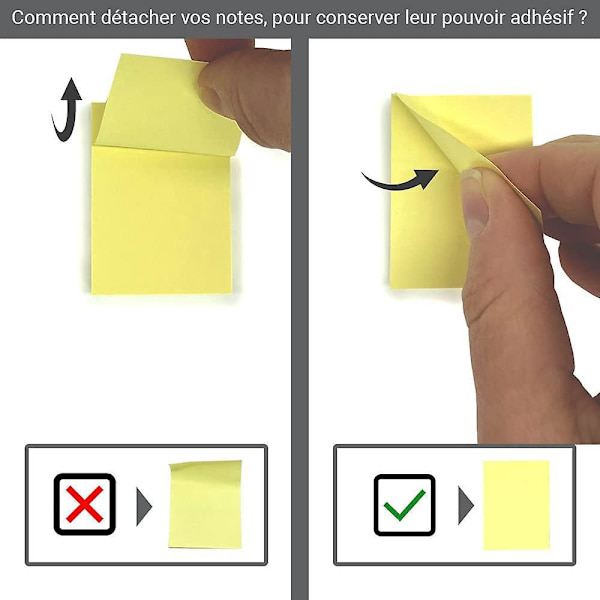 Genanvendelige klæbememoer - 4 pakker med 100 ark - 80*7,65mm