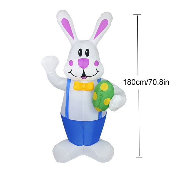 1,8M påske oppblåsbar kanin LED-lys Lysende feriestedsdekorasjon