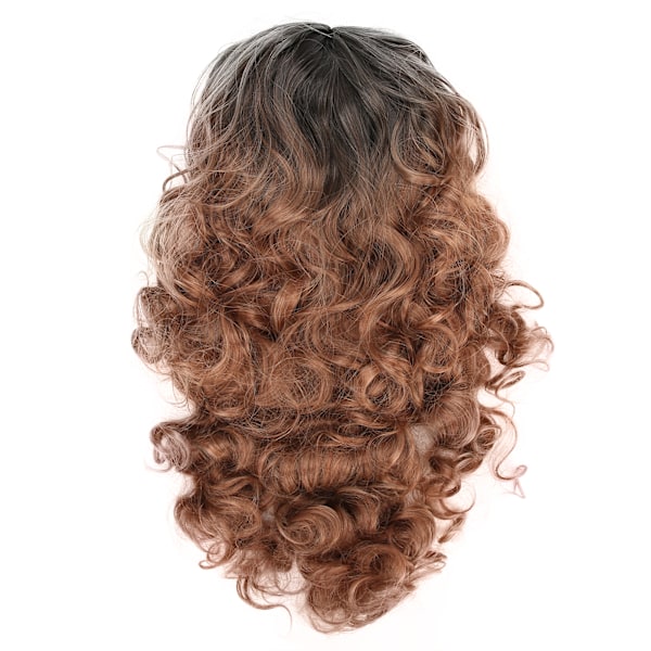 Women Wigs Long Curly Blonde Gradient Heat Resistant Fiber Hairpiece Lady Cosplay Wig