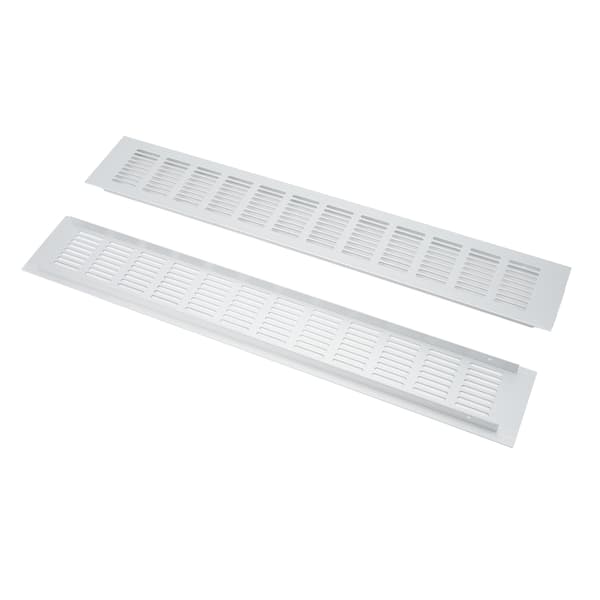 2 stk. udluftningsrist i aluminiumslegering, rektangulær udluftningsplade til skab, skoskab, garderobe 80x500mm