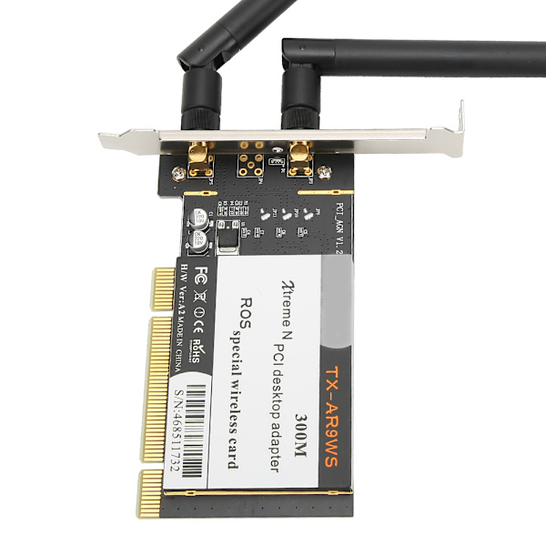 PCI Desktop Adapter 300Mbps 802.11b g n Trådløst WiFi netværkskort 2 antenner AR9223