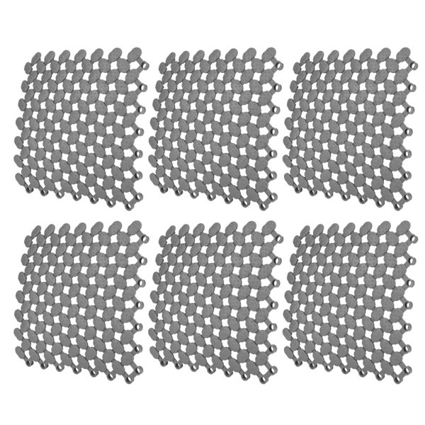6 st 20x20cm halkfria flätfogade golvmattor för kök badrum dusch pool balkong (mörkgrå)