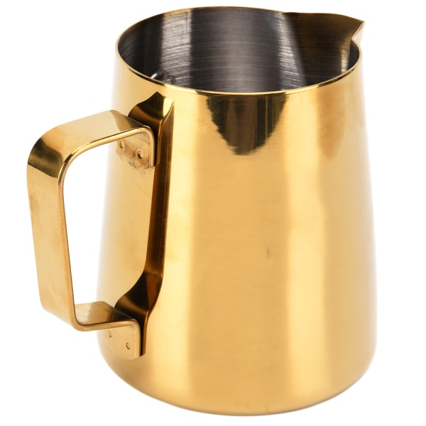 380 ML kaffekanna kopp ljust guld rostfritt stål kaffe mjölkskumningskopp för restaurang hembar