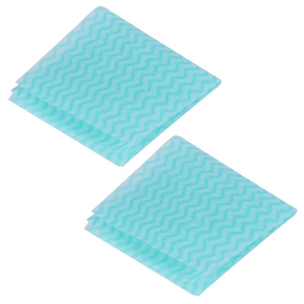 2-pack engångsduk i non-woven för disk, köksrengöring, torkduk (grön)