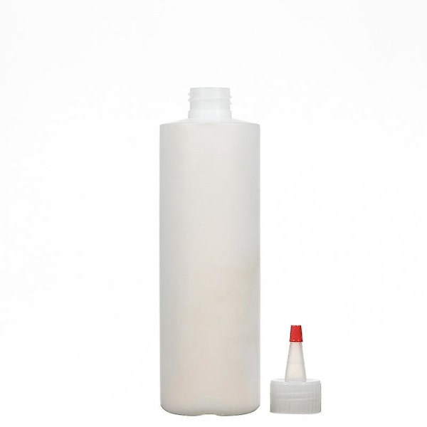 Muovisten puristettavien maustepullojen setti punaisella kärjellä - 6 kpl leveäsuisia pulloja - 250 ml