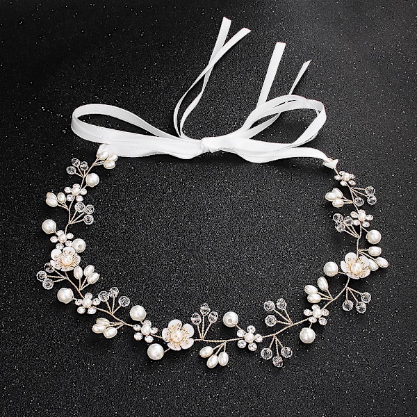 Brudehårranker Krystallperler Blomst Bryllup Hårtilbehør Kveldsfest Tiara Hodeplagg For Brudepiker og Blomsterjenter