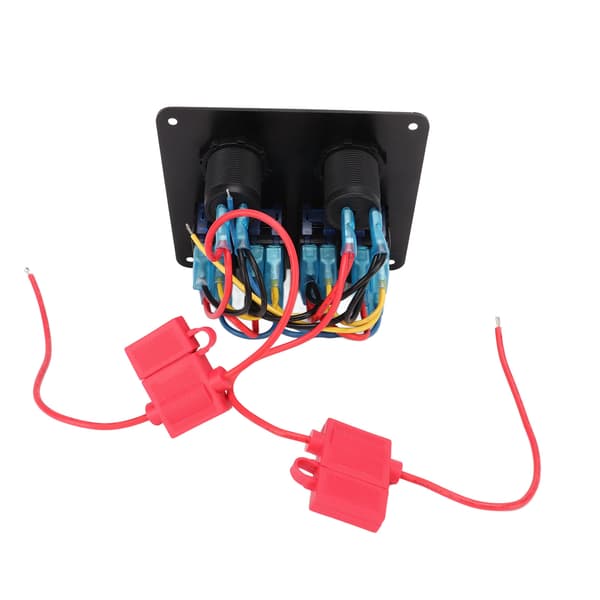 Vippebryterpanel 4 Gang 12-24V 5-pins blått lys Vippebryterpanel Overbelastningsbeskyttelse for biler Bobil Tilhenger UTV