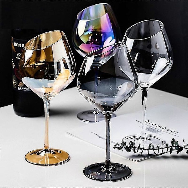Nordiskt Rött Vin Champagneglas Blyfritt Glas 570ml - Kreativ Design Färgstark