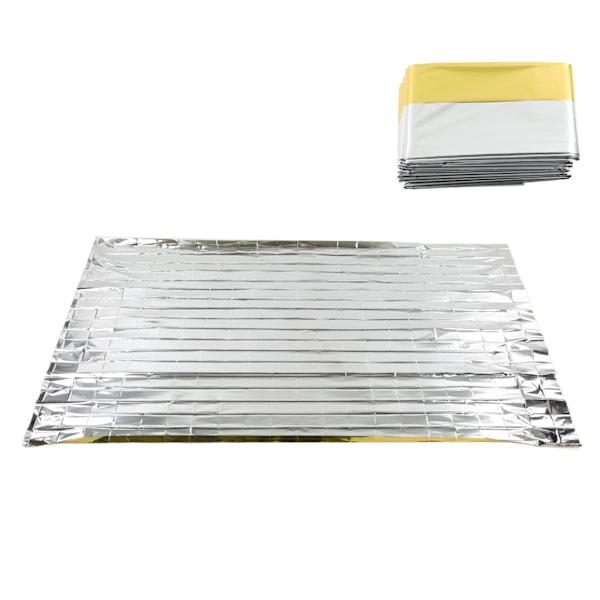 3PCS Nödfiltar Guld Silver 2 Färg Reflekterande Termisk Filt Vattentät Nöd Sovsäckar 130x210cm
