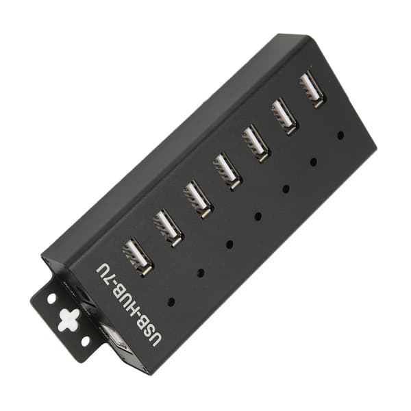 7 Port USB HUB Industriell USB2.0 HUB Multippel Beskyttelse USB2.0 Multi Grensesnitt Hub 100‑240V EU Plugg