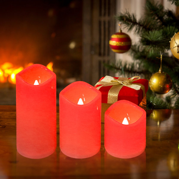 3 st/set LED-flamfria ljusljus fjärrkontroll ljusljus nattljus batteridriven LED-tealights födelsedag bröllopsdekor