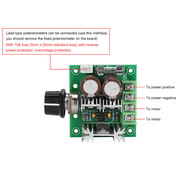 DC Motor Kontroller 10A PWM Motor Variabel Hastighetskontroller Kortmodul 12~40V (PWM Kontroller)