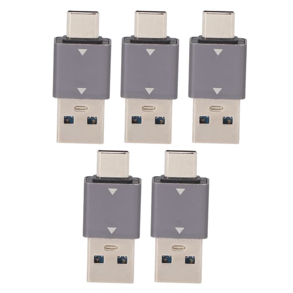 5 stk. USB3.1 til Type C-adapter 10 Gbps overførsel Plug and Play Bærbar Kompakt aluminiumslegering USB han til Type C han-adapter