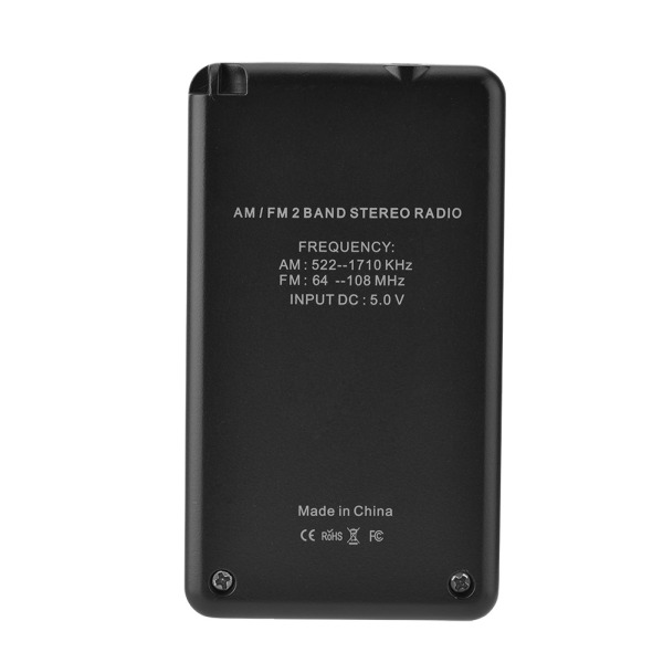 Mini bærbar FM/AM-radio digital signalbehandling trådløs mottaker med øretelefoner