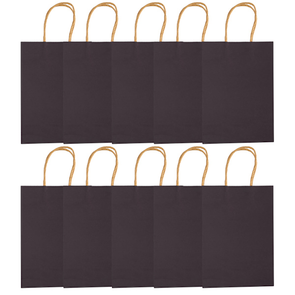 10st Bärbar Party Kraftpapperspåse Enkel shoppingförpackning Presentpåse med handtag15 x 8 x 21cm Blå