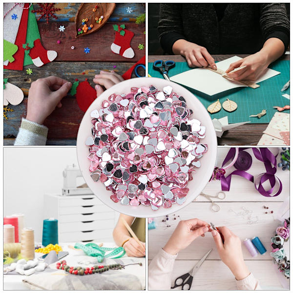 1000 kpl pistepohjaisia ​​timantteja DIY-hääkoruihin, vaatteisiin, rannekoruihin, lisävarusteisiin, 8 mm, vaaleanpunainen