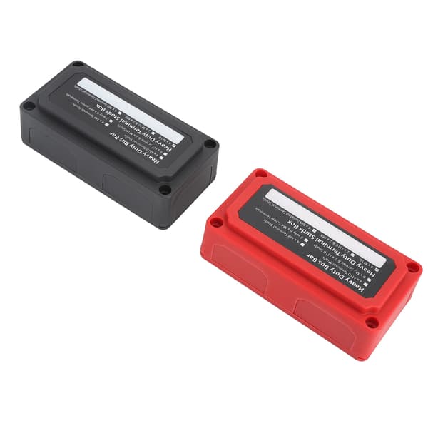 1 par samleskinneboks 200A 4 X M10 3/8in pinner samleskinneterminalblokk for biler bobiler lastebiler yachter DC12 til 48V