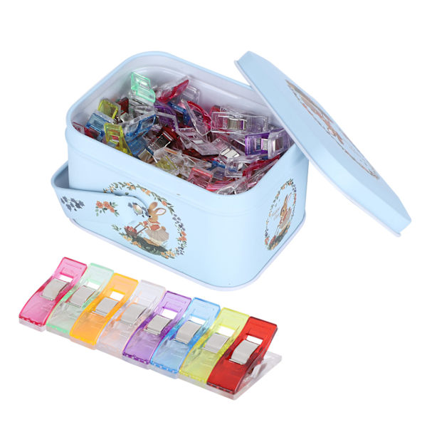 100 stk Hemming Clips DIY Fargerike Plast Stoff Stoff Håndverk Klips Sytilbehør