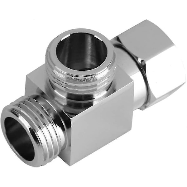 Dusj T-adapter 3-veis fordeler slangeadapter kobling T-stykke, T-form adapter kobling G1/2\" krom messing fordeler for vinkelventil slange, dusjarm D