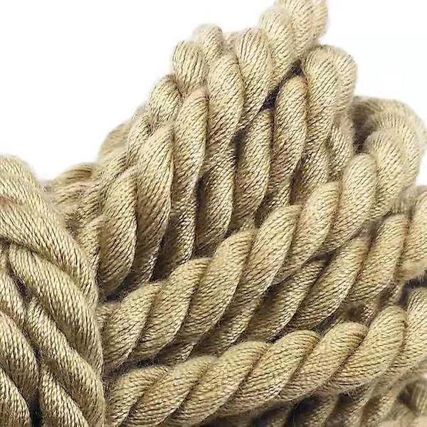 Puuvillainen käsityököysi - 16 jalkaa/5m, kestävä ja monipuolinen kierretty naru sisustukseen ja lemmikkieläinten leluihin