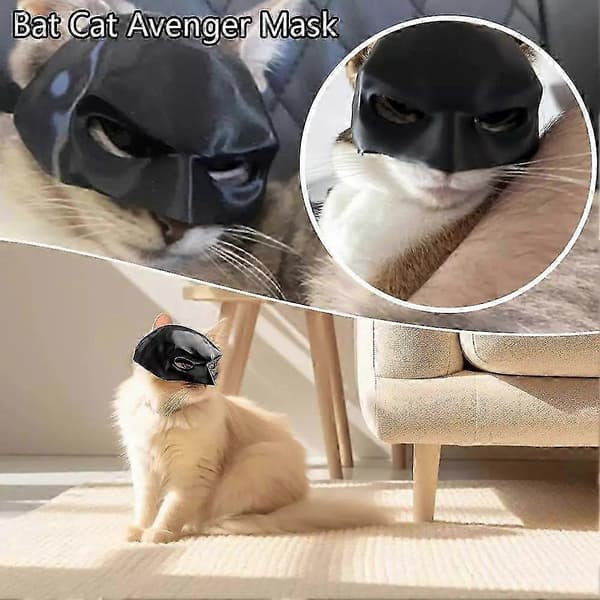 Ny Bat Cat Avenger Mask Cosplay Hatt Katt Leksaker Ornament Cool Batman Cat Mask Dyretilbehør Dekorasjon Salg M