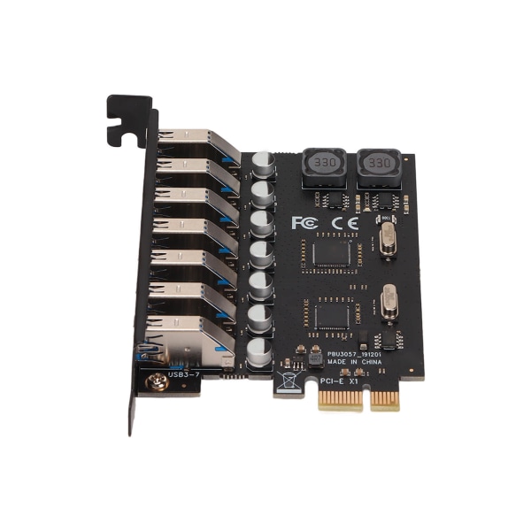 PCIE til USB 3.0 udvidelseskort 5 Gbps højhastigheds 4A strømforsyning VIA Chip PCB med 7 USB3.0 porte til Windows
