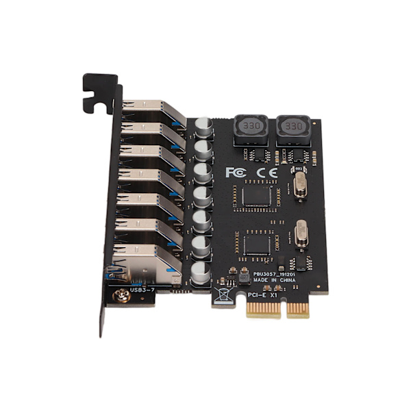 PCIE- USB 3.0 -laajennuskortti 5 Gbps nopea 4A power VIA Chip PCB ja 7 USB3.0-porttia Windowsille