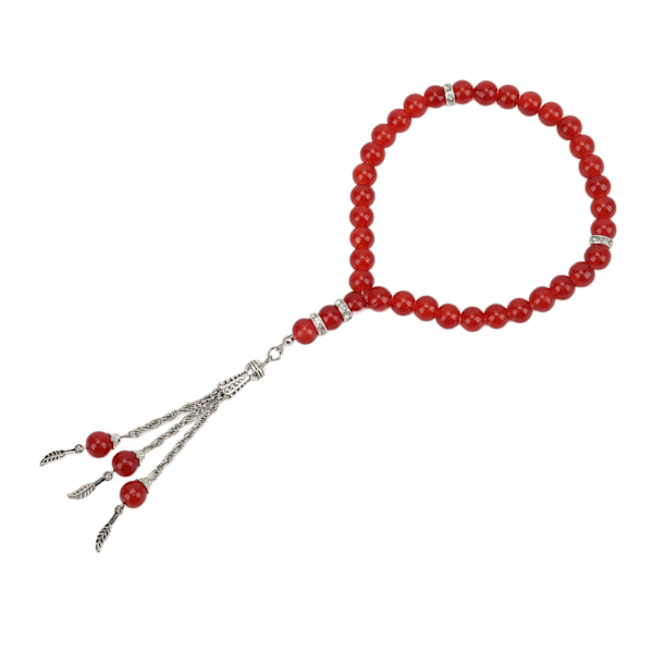 Muslimi rukoushelmet punaiset 33 helmeä kirkas kaunis hieno kiiltävä elegantti Tasbih rukoushelmet palvontaan