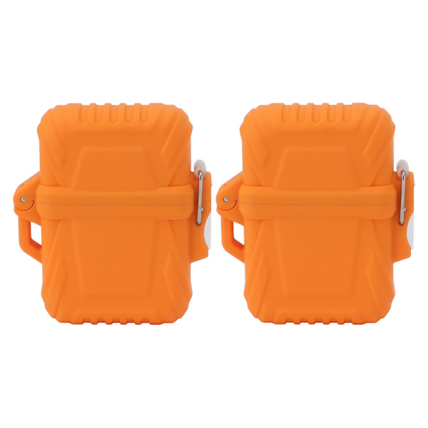 2 stk. lommelygte lighter etui IP56 vandtæt sikker bærbar lommelygte lighter cover til udendørs camping rejse orange