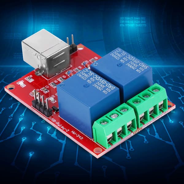 5V USB kontrollbryter 2-kanals relémodul Datamaskin PC intelligent kontrollbryter USB kontrollbryter-rød-1 stk