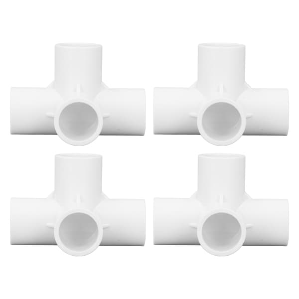 10 stk. 4-vejs PVC-fittings albue rørforbindelse 25 mm udløbssæt til møbelforbindelse hvid