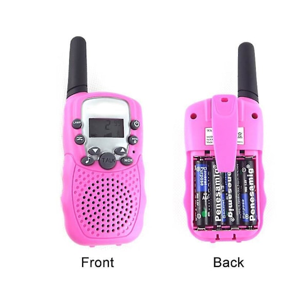 Lasten Walkie Talkie -setti 3 kpl, LCD-näyttö, sisäänrakennettu taskulamppu, Vox, sisä- ja ulkoaktiviteetteihin, leirintään, seikkailuihin, 3-12-vuotiaille