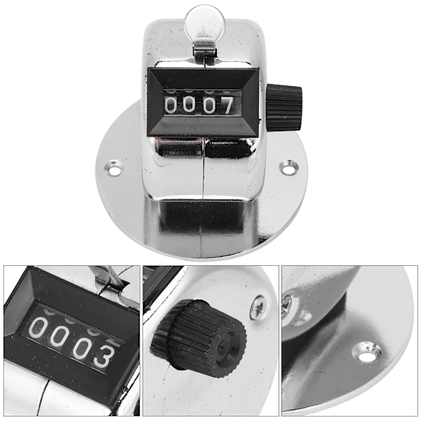 Mekanisk manuell räknare 4-siffrig mini handpressräknare handhållen räkneverktyg