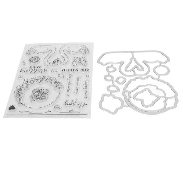 Klare stempler Gjennomsiktig Valentinsdag-tema TPR Karbonstål Gjenbrukbart DIY Easy Carving Pregeverktøy for konvolutter