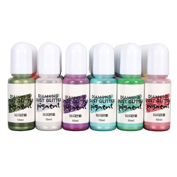 24 farger epoksyharpikspigment flytende epoksyfargeharpiksfargemiddel diamantstøvglitterpigment for små UV-harpiksformer