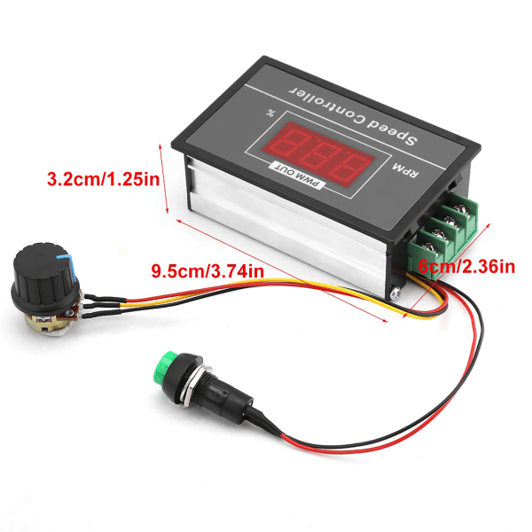 DC 6-60V 12V 24V 36V 48V 30A PWM DC-moottorin nopeudensäädin käynnistyspysäytyskytkin - 1 kpl