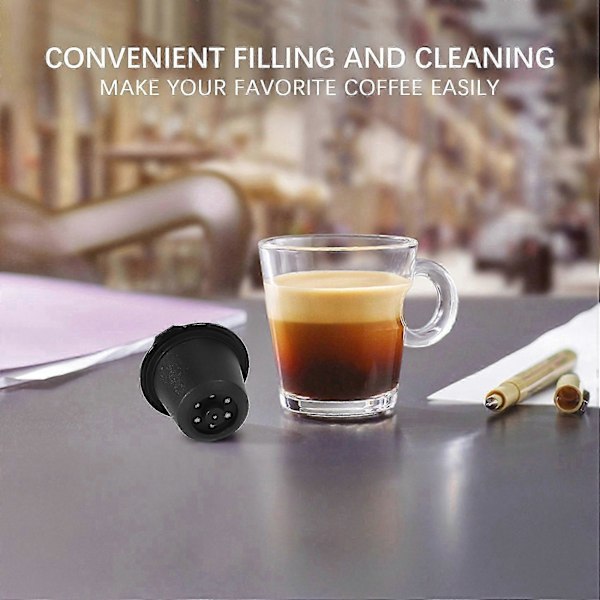 6 Återanvändbara Kapslar Påfyllningsbar Kaffekapsel Filter Kompatibel med kaffemaskiner med Kaffe S