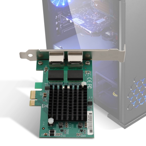 PCI-E 1X Gigabit Ethernet Server Datanettverkskort For Intel 82575-S
