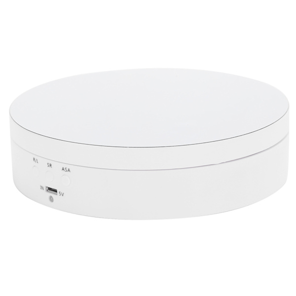3 hastigheder elektrisk roterende displaystand 360 graders drejeskive smykkeholder USB-opladning hvid