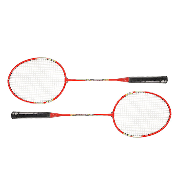 LEIJIAER Badminton Ketsjersæt til 2 spillere i jernlegering Professionelt træningsudstyr Udskiftningsudstyr Rød