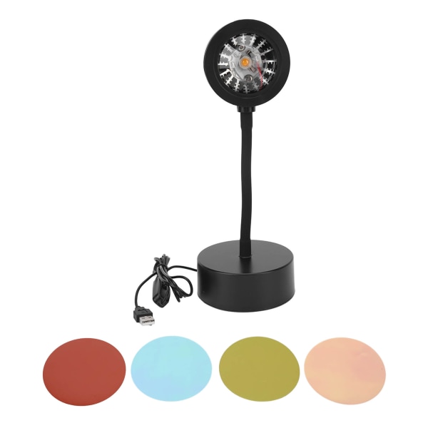 Sunset Lamp Projector RGB 5W LED USB God Transparens Fleksibel Tube Sunset Projector for Home Party Gyldengul