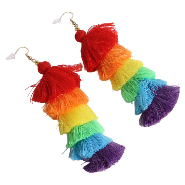 Tupsukorvakorut naiset Boho Vintage tupsukorvakorut Värikkäät kerroksiset tupsukorvakorut juhliin vuosipäiviä juhlia