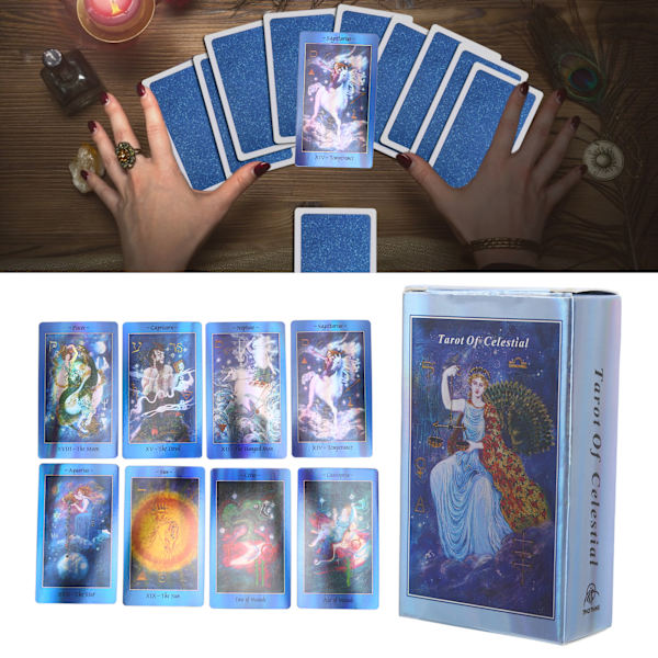Hologram Papir Tarot Kort Dæk Engelsk Sprog Familie Interaktivt Brætspil