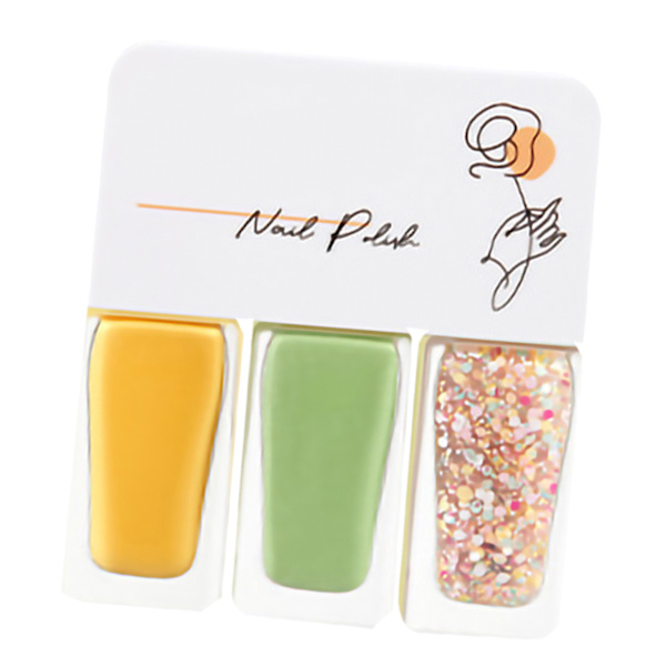 3-pack Vattenbaserat nagellackset för kvinnor, lätt att skala av, snabbtorkande nagellack för dejting, halloweenfest T10