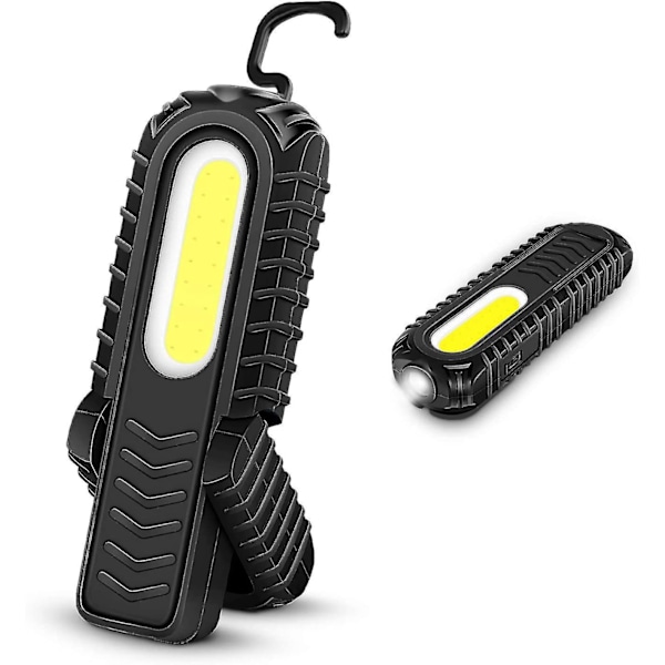 Laddningsbar LED-arbetslampa, 5W COB Front LED-arbetslampa med krok och magnetisk bas