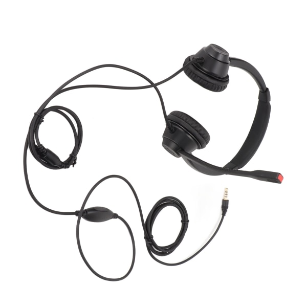 Call Center Headset Brusreducerande Mic Stöder Högtalarvolymjustering 3,5 mm Business Headset